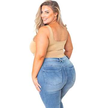 POSESHE Women's Plus Size Bodysuit Tank Top Sexy Soft Bodysuits For Women, M-5XL