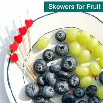 Cocktail Picks, 4.7 Inch Red Heart Toothpicks for Appetizers,100 PCS Bamboo Cocktail Sticks Skewers for Desserts Charcuterie Fruit food for Baby Shower Wedding Valentines Day Decoration Party Supplies