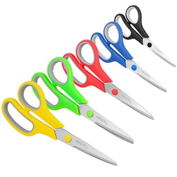 Scissors, Taotree 8" Scissors All Purpose Bulk of 5-Pack, School Supplies, Office Desk Accessories S...