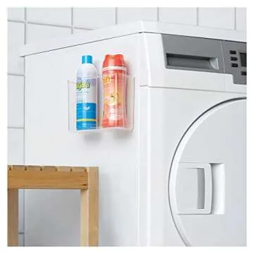 iDesign AFFIXX Plastic Wall Mount Organizer for Kitchen, Bathroom, Office, Bedroom, Garage, Craft Room, 3.5" x 8" x 5.5", Clear