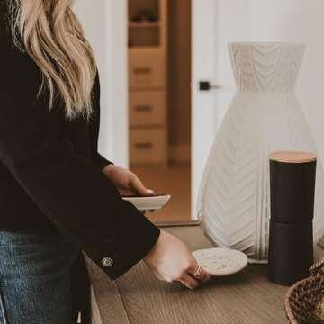 Sweet Water Decor Ring Dish Engagement - Ceramic Wedding Ring Dish for Bridal Shower - Ring Dishes for Women with White & Gold Speckled Decorative - Elegant Ring Dish Holder & Jewelry Organizer