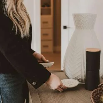 Sweet Water Decor Ring Dish Engagement - Ceramic Wedding Ring Dish for Bridal Shower - Ring Dishes for Women with White & Gold Speckled Decorative - Elegant Ring Dish Holder & Jewelry Organizer