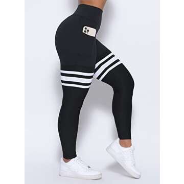 Bombshell Sportswear Perform Thigh High Leggings for Women with Pockets, Workout Running Yoga Pants (as1, Alpha, s, Regular, Regular, Midnight)