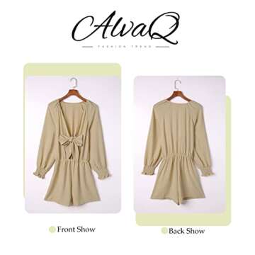 AlvaQ Beige Summer Jumpsuit with Tie Front Design