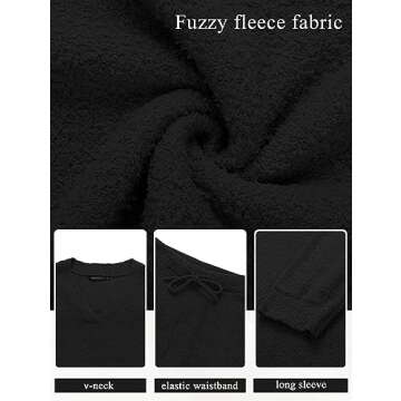 MEROKEETY Women's Fuzzy Fleece Pajama Set for Comfort