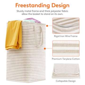 Lifewit Large Collapsible Laundry Hamper - 2 Pack Waterproof Baskets for Home & Dorm