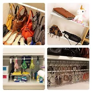 DeElf Adjustable Tension Rods 28-48 Inches for Easy Organizing