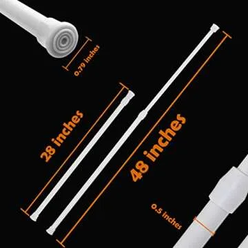 DeElf Adjustable Tension Rods 28-48 Inches for Easy Organizing