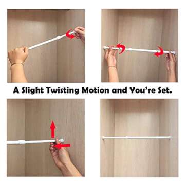 DeElf Adjustable Tension Rods 28-48 Inches for Easy Organizing