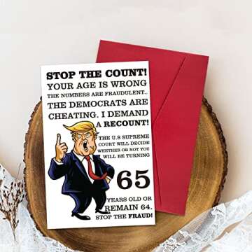 Ogeby Funny 65th Birthday Card, Hilarious 65 Years Old Birthday Card Gift for Friends, Dad, Mom, Husband, Wife, Brother, Sister