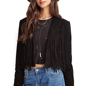 Trendy ASMAX Faux Suede Biker Jacket for Women