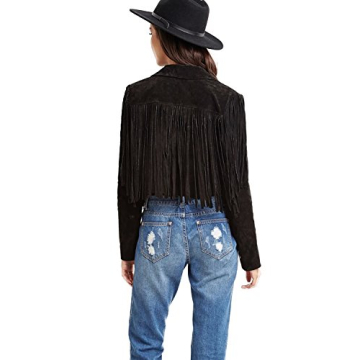 Trendy ASMAX Faux Suede Biker Jacket for Women