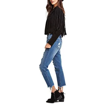 Trendy ASMAX Faux Suede Biker Jacket for Women