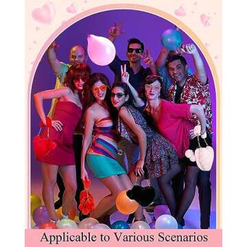 Aliceset 4 Sets Valentine's Day Furry Purse Heart Shaped Furry Purse Glasses Set, Fluffy Love Shaped Wallet, Soft Faux Fur Handbag for Women Ladies Happy Valentine's Gifts