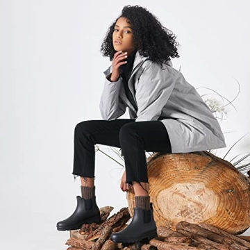 planone Short rain boots for women waterproof garden shoes anti-slipping chelsea rainboots for ladies comfortable insoles stylish light ankle rain shoes matte outdoor work shoes