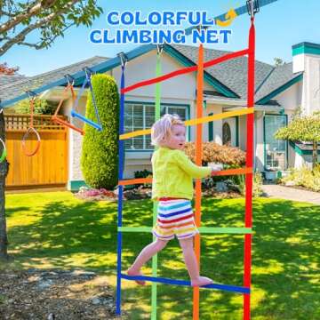 Ninja Warrior Obstacle Course Fun for Kids Outdoor Swing Set