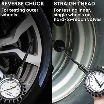 Dual Head Tire Pressure Gauge for Trucks & RVs - Accurate & Durable