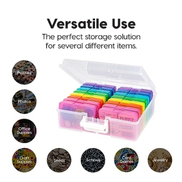 IRIS USA Craft Keeper with 16 Cases for Photos & Crafts