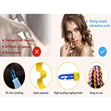 40PCS Heatless Hair Curlers for Effortless Curls