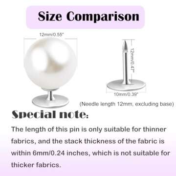 ZLMCUJE 10 Sets 14mm No Sew Pearl Buttons Brooch Fixed pins Removable Reusable for Coat Cardigan and Other DIY Craft