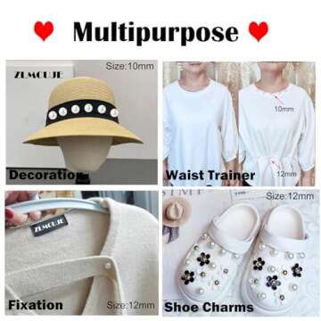 ZLMCUJE 10 Sets 14mm No Sew Pearl Buttons Brooch Fixed pins Removable Reusable for Coat Cardigan and Other DIY Craft