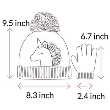 accsa Toddler Kids Girl Novelty Colorful Knit Unicorn Pony Beanie Hat Age