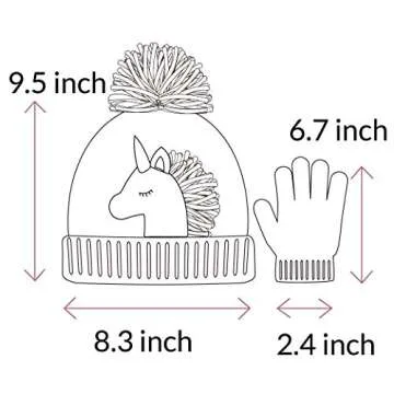 accsa Toddler Kids Girl Novelty Colorful Knit Unicorn Pony Beanie Hat Age