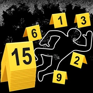 Vicenpal 15 Pcs Evidence Markers - Durable Crime Scene Props for Parties