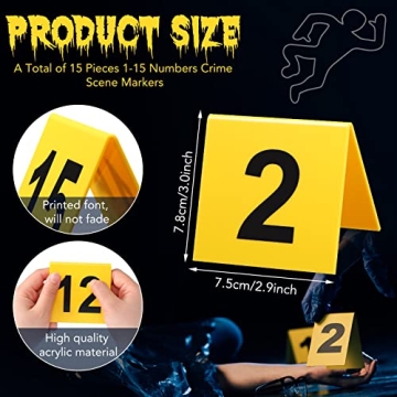 Vicenpal 15 Pcs Crime Scene Markers for Fun Parties