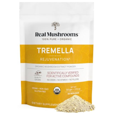 Real Mushrooms Tremella Mushroom Extract Powder 60 Servings Blend for Immune Support, Brain, and Ski...