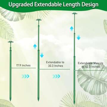 Adjustable Extendable Plant Stakes for Support and Growth