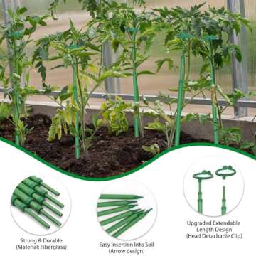 Adjustable Extendable Plant Stakes for Support and Growth