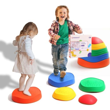 Makarci Balance Stepping Stones for Kids - Non-Slip Colorful Sensory Play Equipment