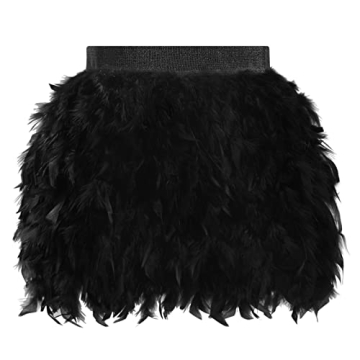Miuco Sexy Feather Skirts for Women Party Wear