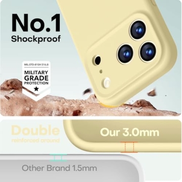 LOVE 3000 iPhone 17 Pro Case - Creamy Yellow Silicone Protection