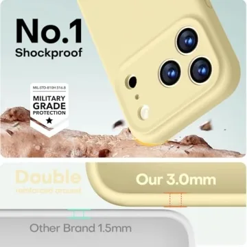 LOVE 3000 iPhone 17 Pro Case - Creamy Yellow Silicone Protection