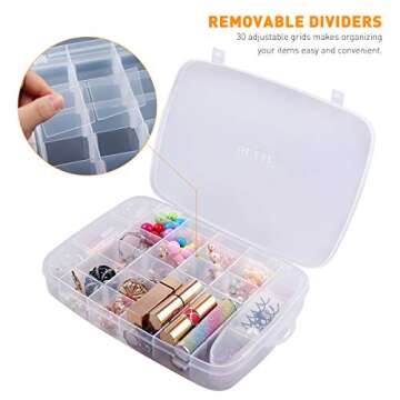 OULII 30 Grids Clear Organizer for Jewelry & Makeup