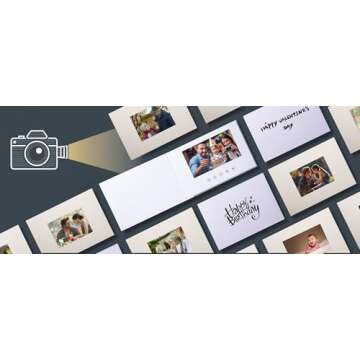 Elegant Linen-Covered Video Album with Photo Insert | 7-Inch IPS Screen, 4GB Memory, USB-C Charging | Perfect for Weddings, Retirements, and Special Occasions