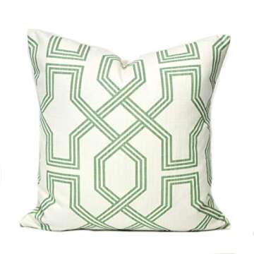 MangGou Green Stripes Pillow Cover for Elegant Home Decor
