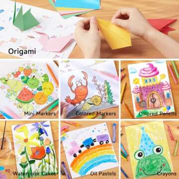 Shuttle Art 335 Piece Kids Art Set, Multi-Media Art Supplies, Gift Art Kit with Trifold Easel, 2 Drawing Pads, 2 Coloring Books, Oil Pastels, Crayons, Watercolors, Markers, Colored Pencils (Black)