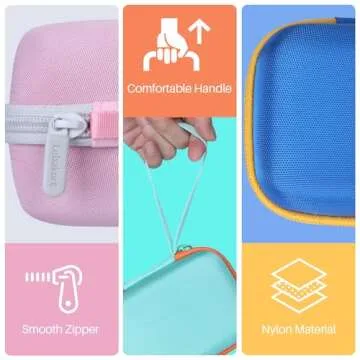 Lebakort Hard Case Compatible with Yoto Mini Kids Audio Music Player Children Speaker Plays Audiobook Cards Radio (Off White + Orange Case)