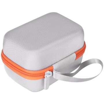 Lebakort Hard Case Compatible with Yoto Mini Kids Audio Music Player Children Speaker Plays Audiobook Cards Radio (Off White + Orange Case)