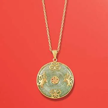 Ross-Simons Good Fortune Butterfly Pendant Necklace in 18kt Gold Over Sterling