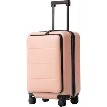 Coolife 20" Carry On Spinner Trolley - Sakura Pink