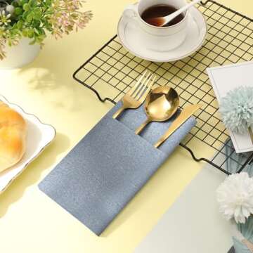 Seajan Pocket Napkins - 35 Linen Feel Disposable Napkins