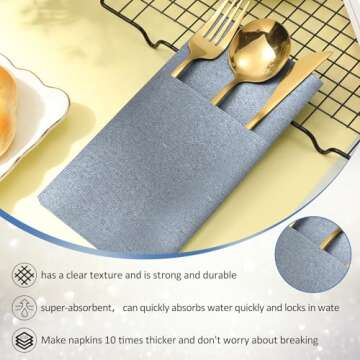 Seajan Pocket Napkins - 35 Linen Feel Disposable Napkins