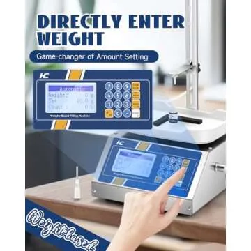 Hanchen Liquid Filling Machine 1-50ml 0.1ml Bottle Filler Machine Peristaltic Pump Weighing Filling Machine for Essential Oil, Oral Liquid, Perfume, Spray Bottle 110V-220V