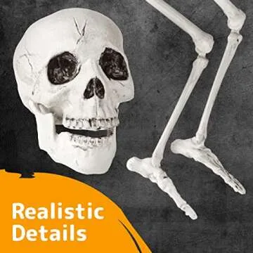 PREXTEX Skeleton Coming Out of the Ground - Life-Sized Unique Groundbreaker Skeleton Stakes for Outdoor Yard Halloween Decorations - Realistic Spooky Skeleton in Front Lawn Garden