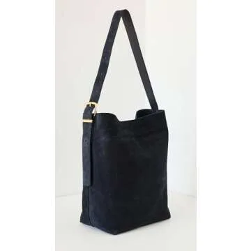 Madewell Essential Bucket Tote in Deep Indigo Suede