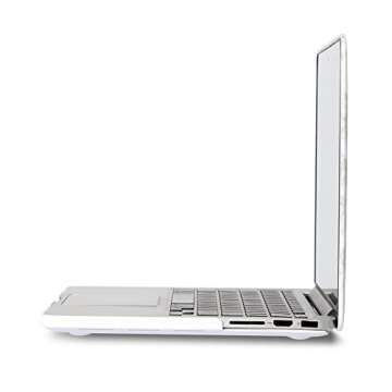 RUBAN for MacBook Pro Retina 13 Inch (A1502 & A1425 Models) 2015 2014 2013 2012, Matte Hard Shell Case & Keyboard Cover, White Marble